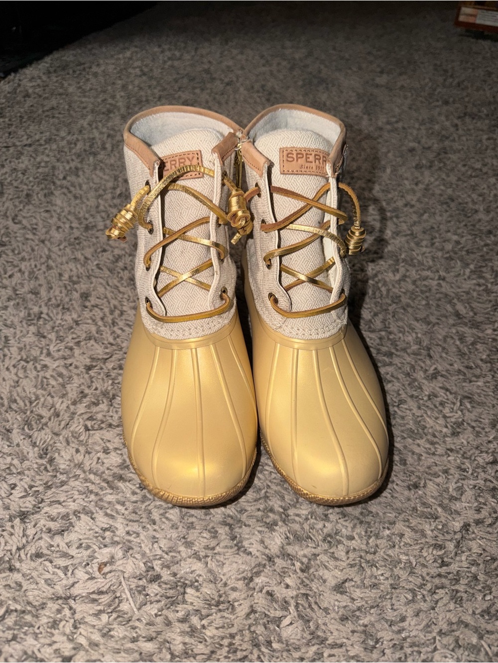 Sperry Saltwater Duck Boots - Gold Metallic